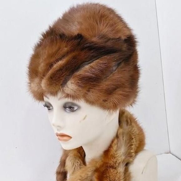 Vintage  AMY Mink Real Fur Hat and Shall main image 5